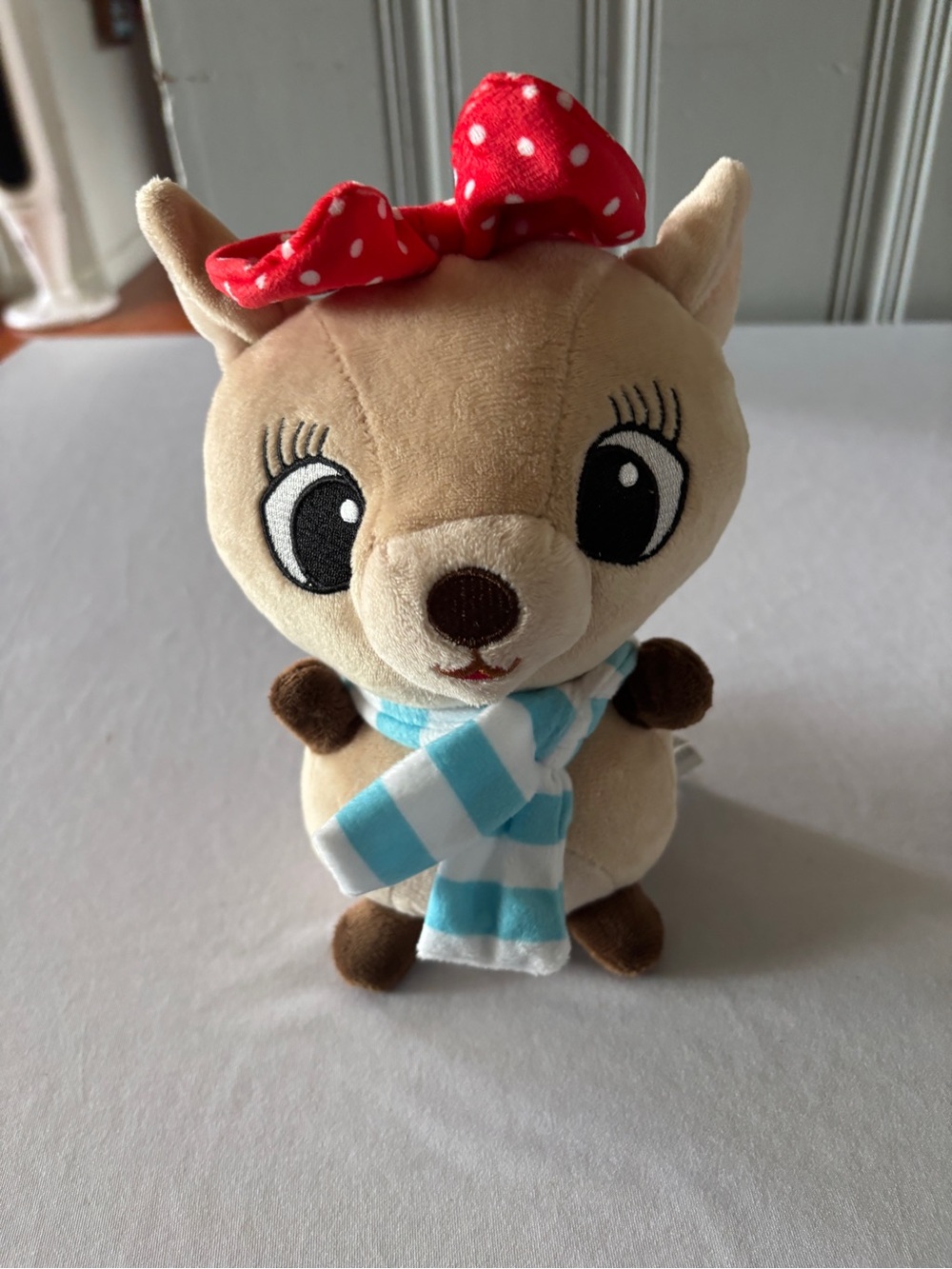 Clarice Rudolph the Red Nosed Reindeer Plush Scarf Bow